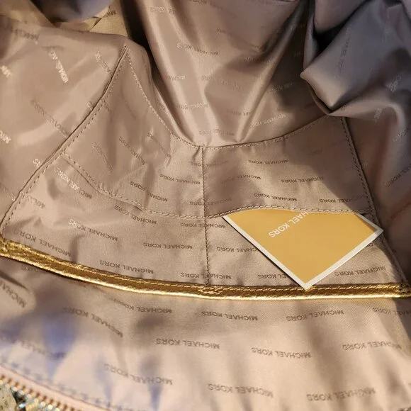 Michael Kors Gold Satchel Bowling Bag style w crossbody strap - Picture 8 of 16